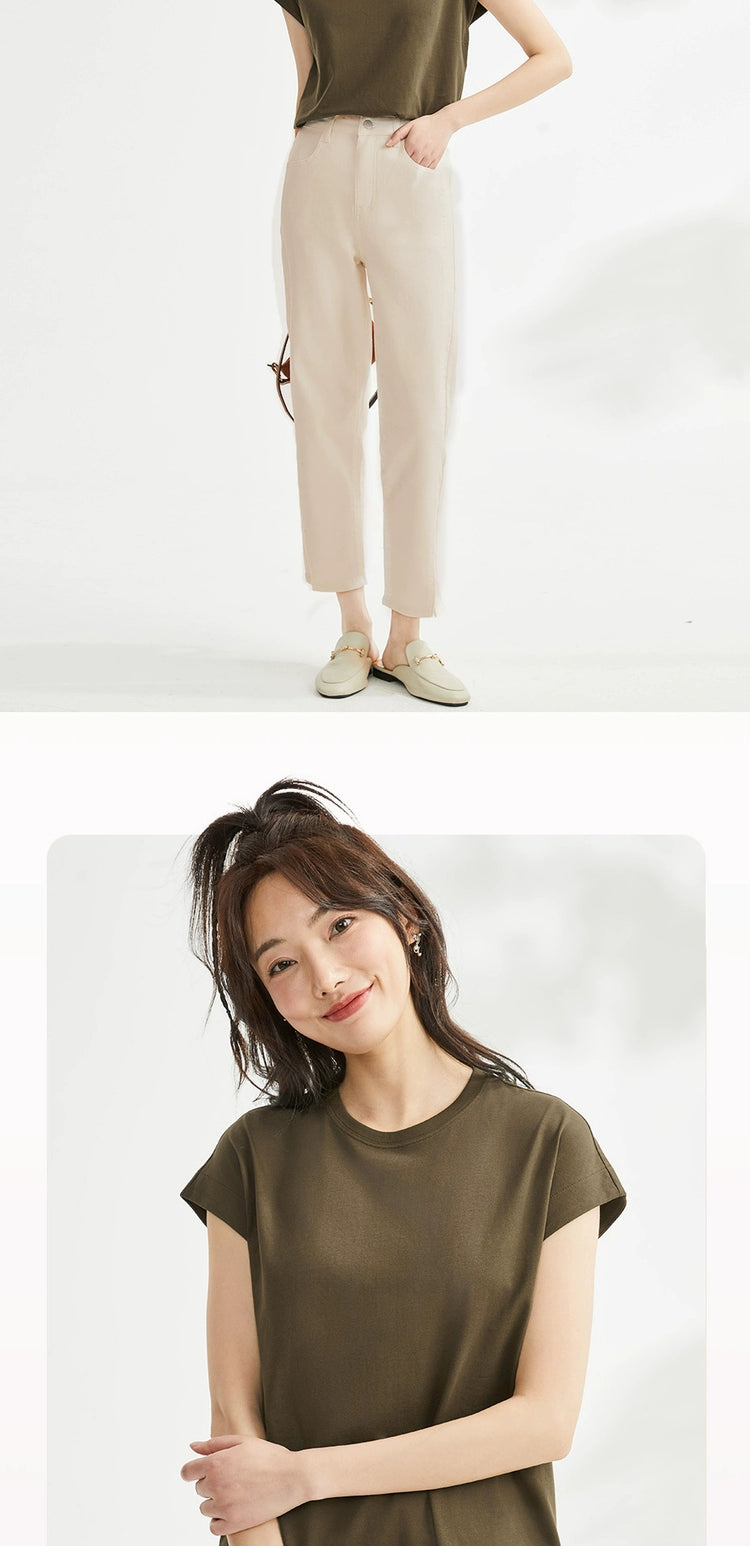 Giordano Cotton Temperament Round Neck Casual Tee