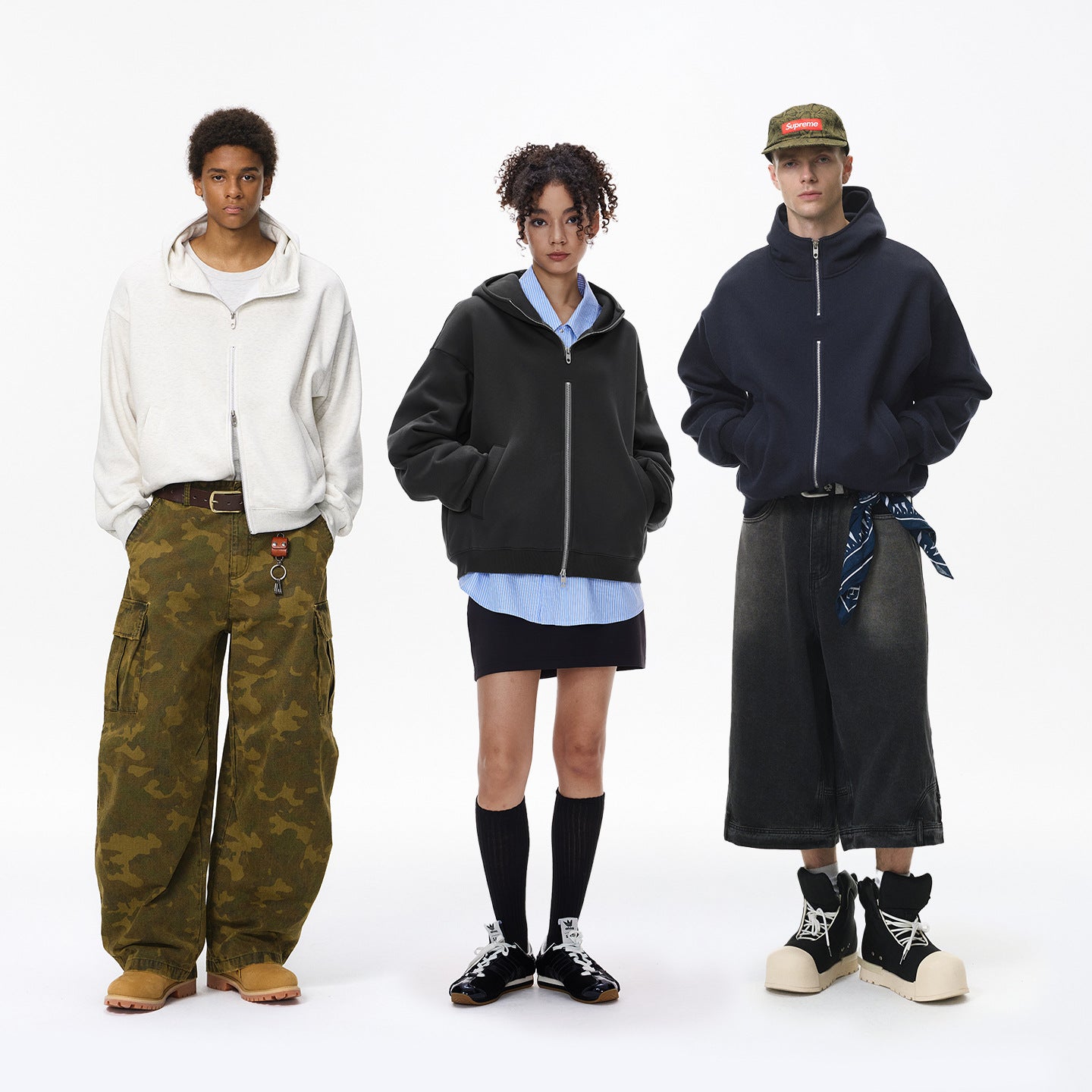 Inflation Flame Fleece Double Zip Hooded Sweater