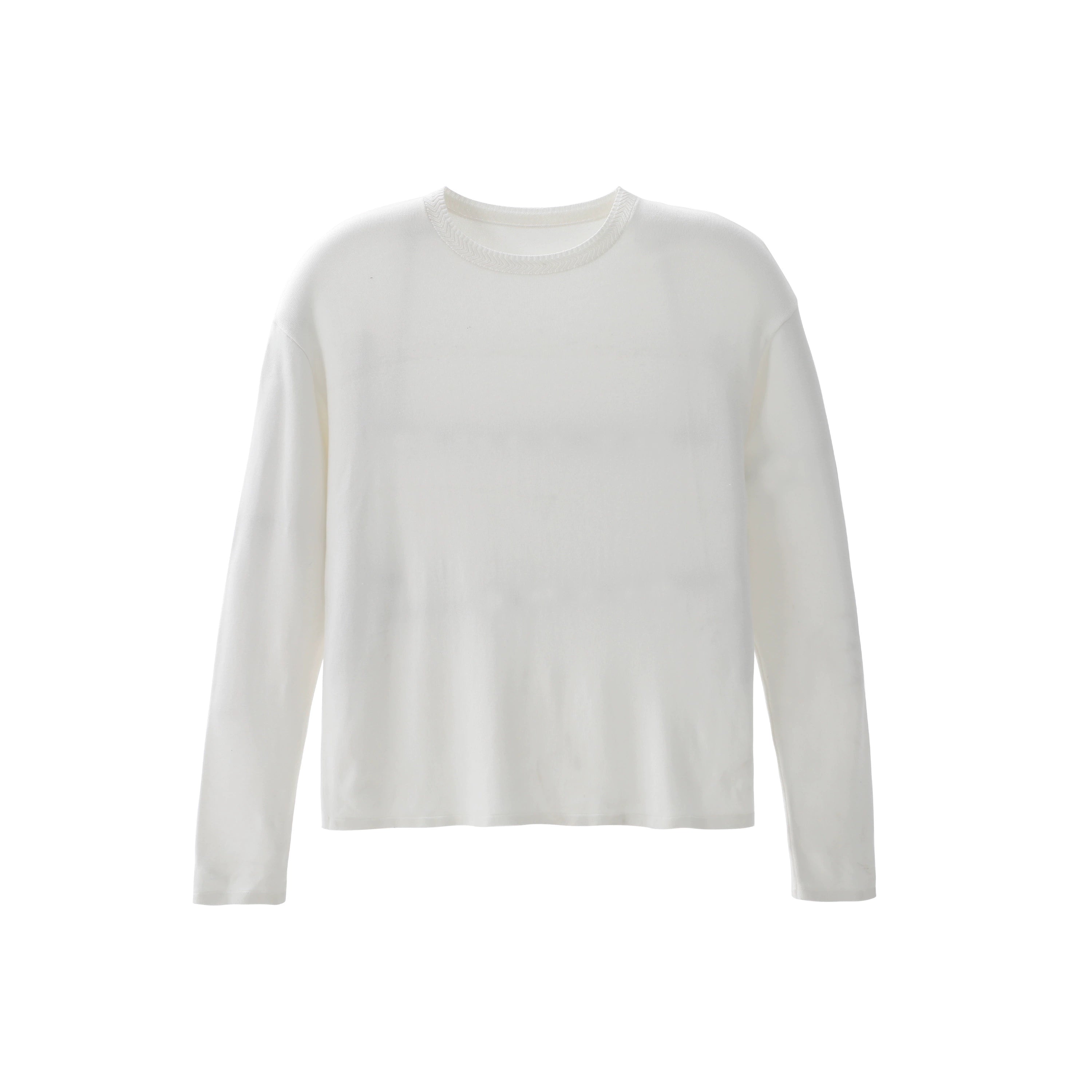 ZOZOFOREST Row Style Wheat Ear Collar Old Money Basic Commuter Base Knitted Long Sleeve