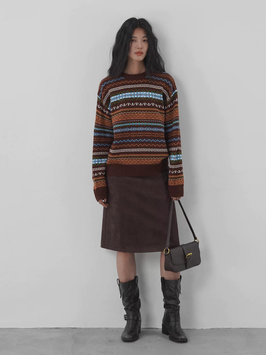 EIGHTHMONTH Vintage Loose Contrast Striped Sweater
