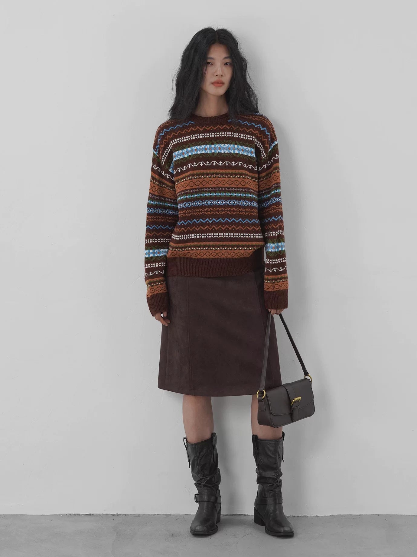 EIGHTHMONTH Vintage Loose Contrast Striped Sweater
