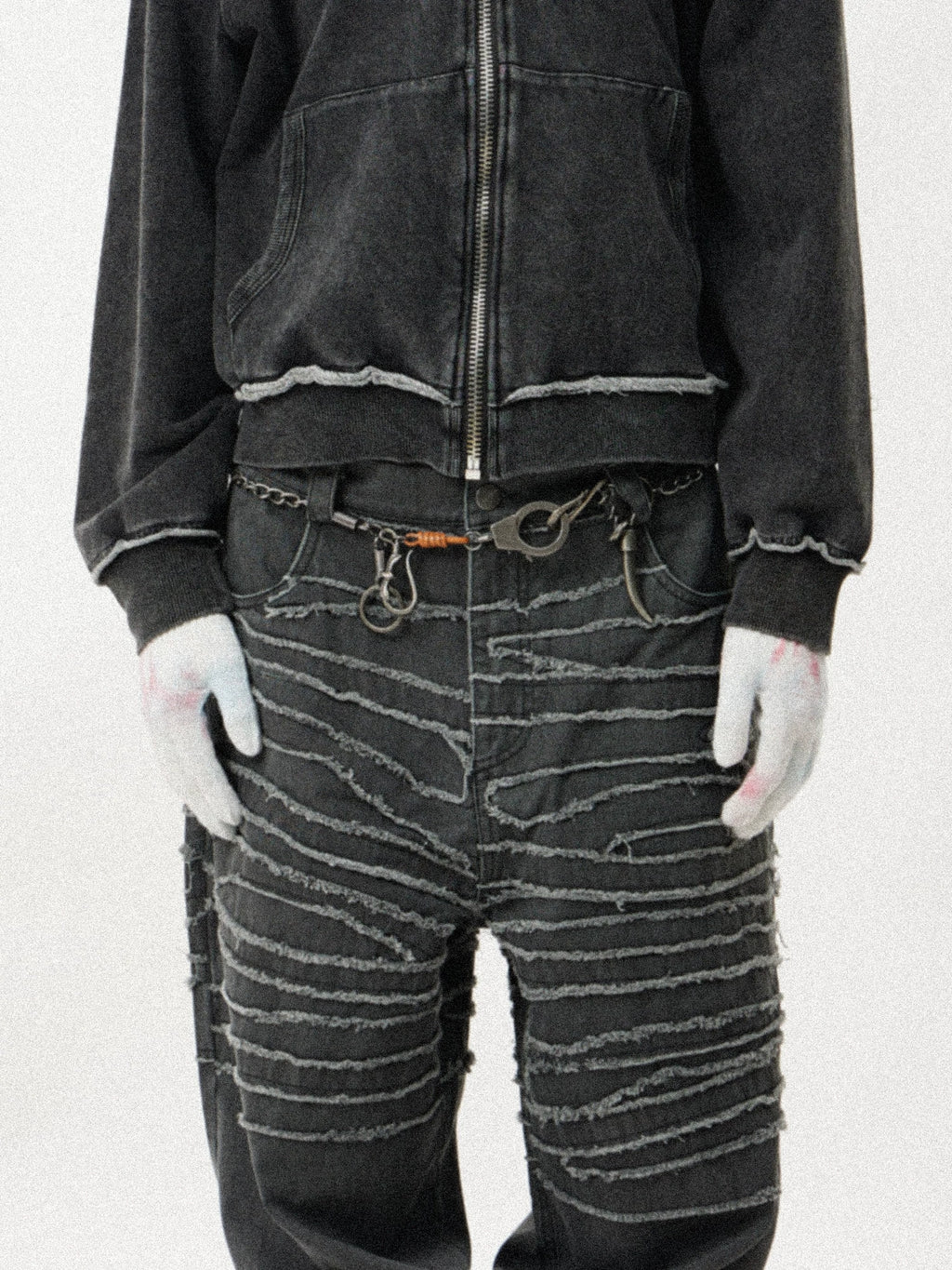TZ Killer Fringed Old Loose Versatile Jeans
