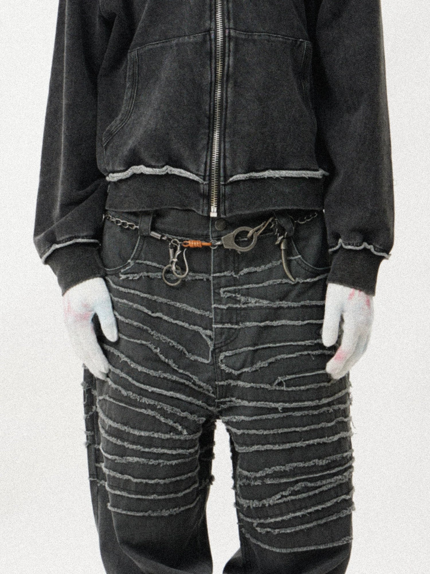 TZ Killer Fringed Old Loose Versatile Jeans