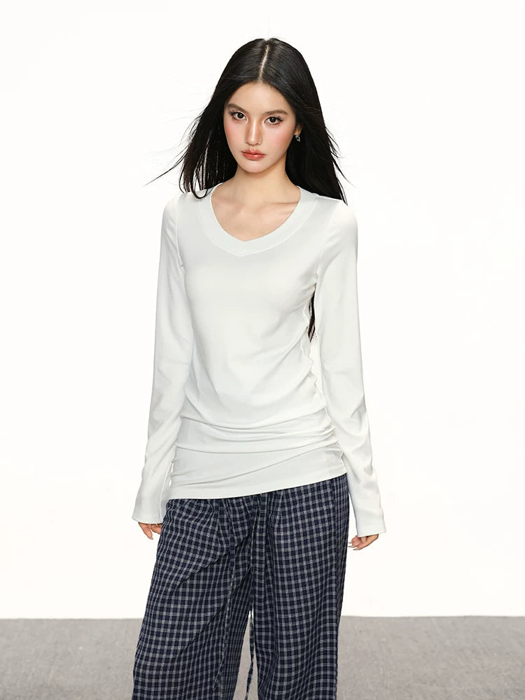 Cherry Melody V-neck Slim Bottom Long Sleeve