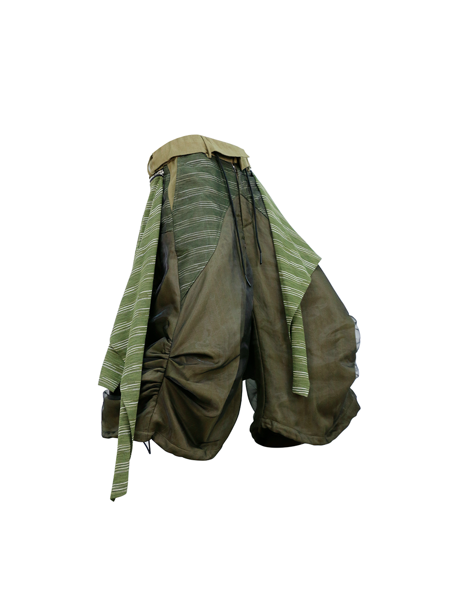 RELABEL Removable Fart Curtain Pleated Eight-point Sweatpants