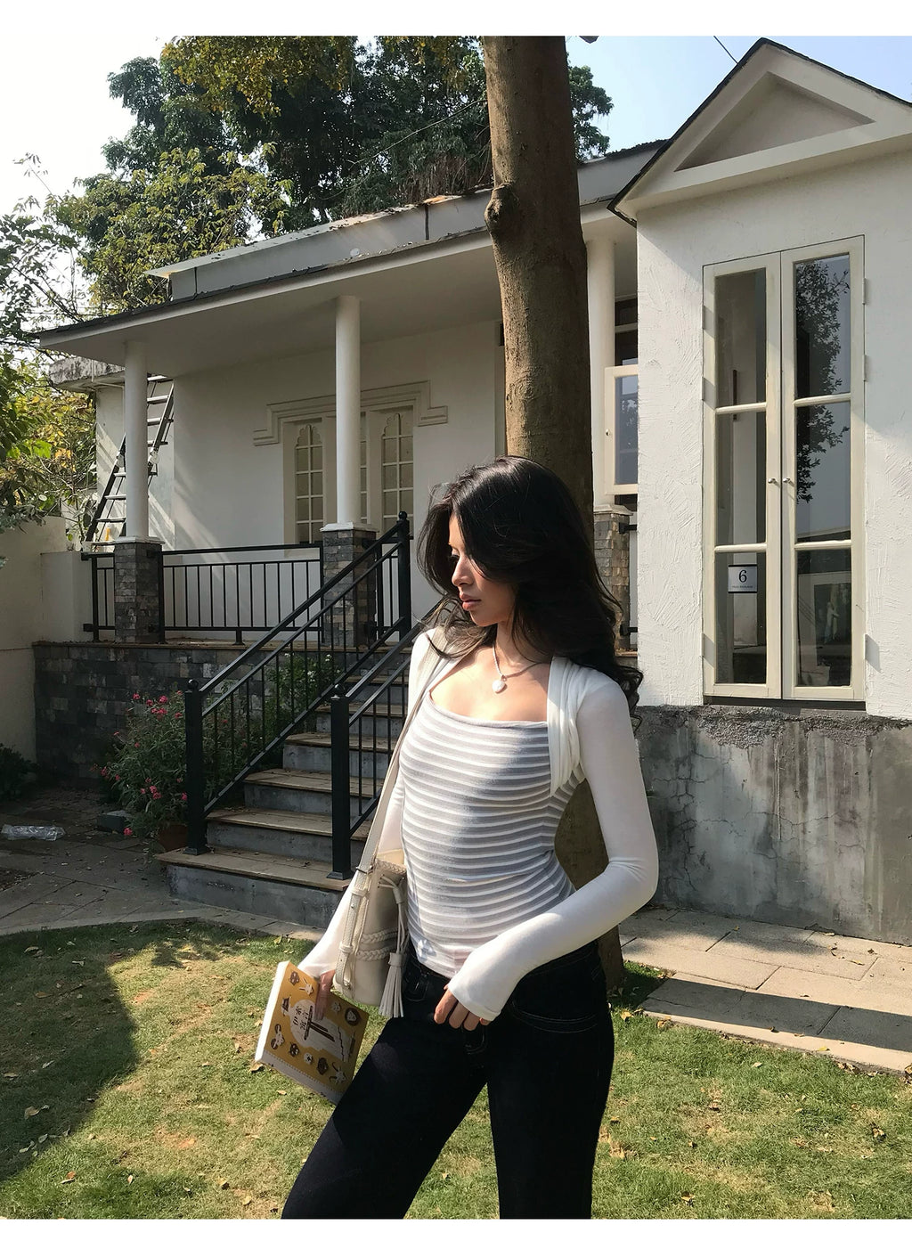 Audwyn Fake Two Pieces Skinny Waist Long Sleeves