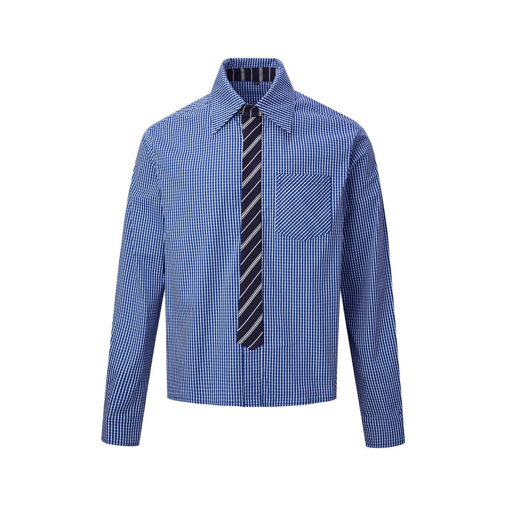 MADEEXTREME Spring Gold with Tie Splicing Old Money Shirt