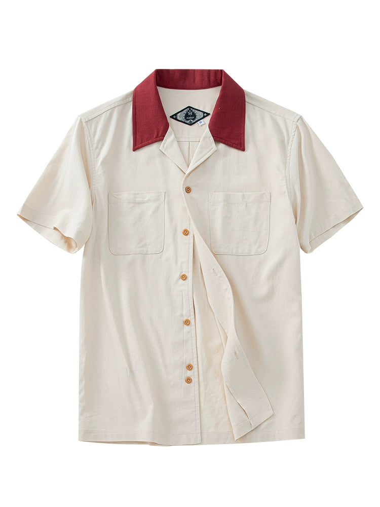 SOARIN Vintage British Cuban Collar Short Sleeve Shirt