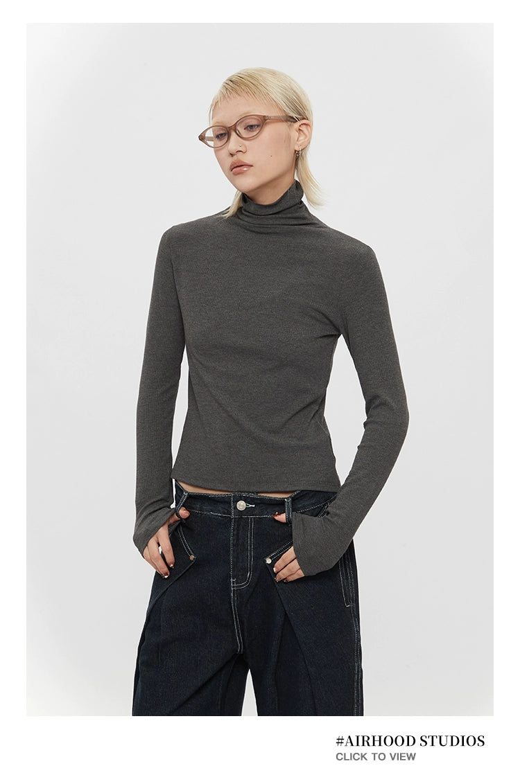 AIRHOOD Semi-turtleneck Versatile Long Sleeves