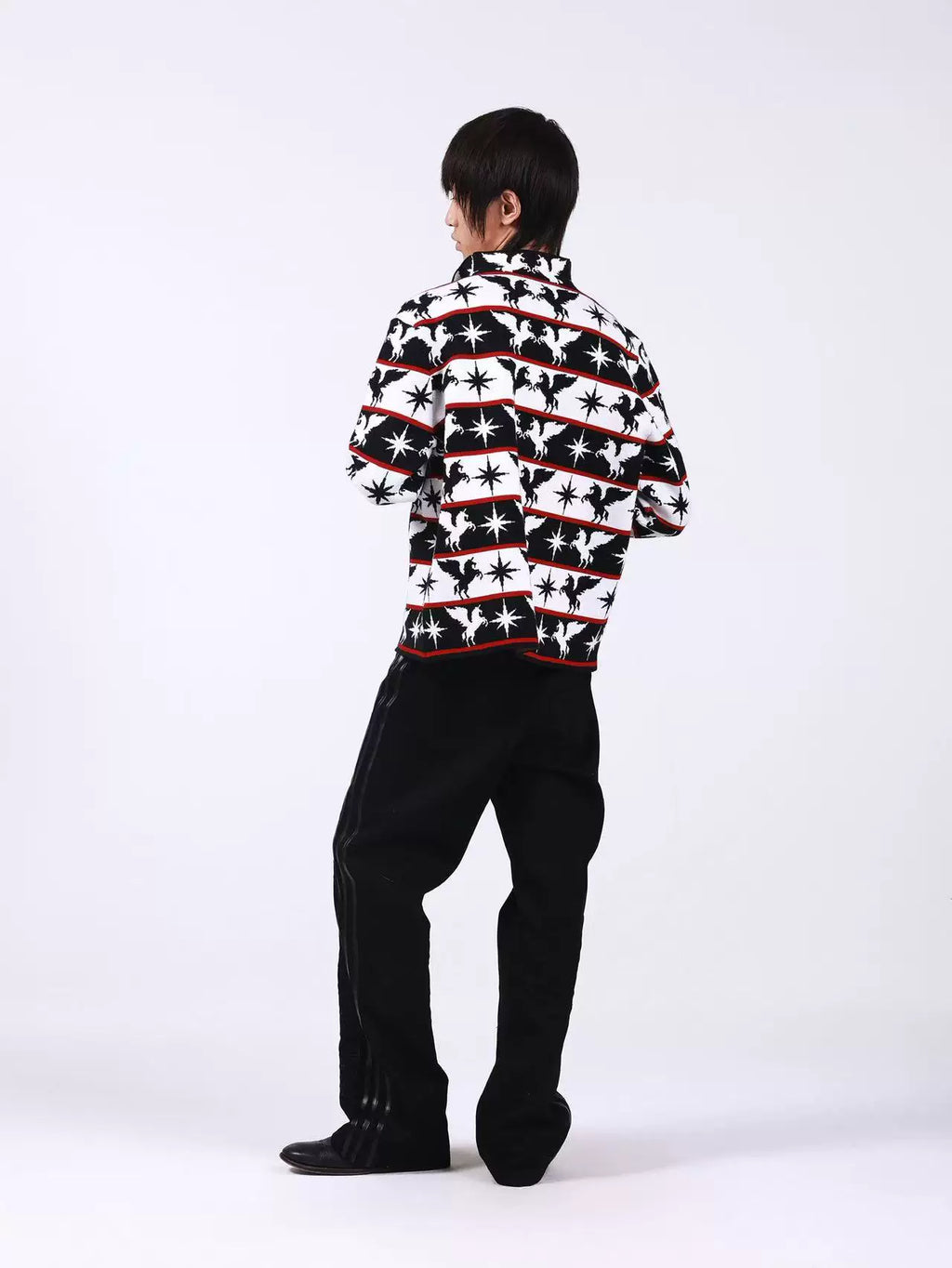 DETW Front Shoulder Stand Neck Knitted Cardigan Sweater Jacket