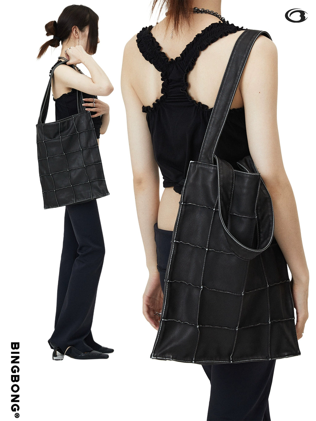 BINGBONG Single Shoulder Retro Portable Large Capacity Tote Bag