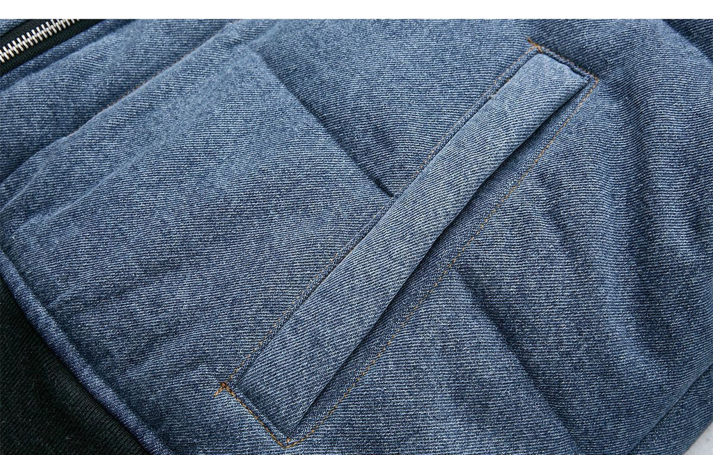 Madeextreme Retro Stand Collar Denim Thickenedoutwear