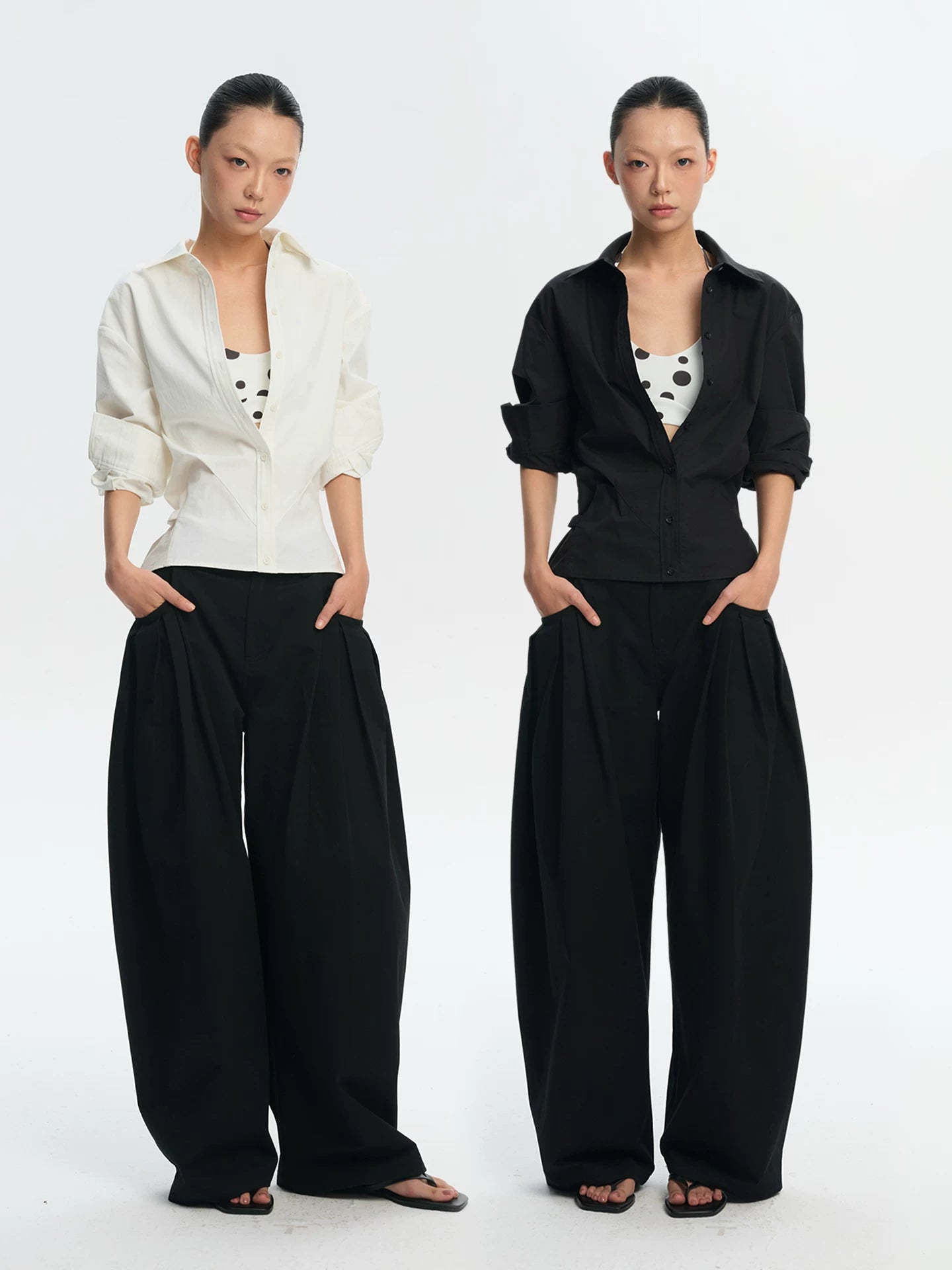 LINY LIBERTY Loose Waist Slim Long-sleeved Shirt