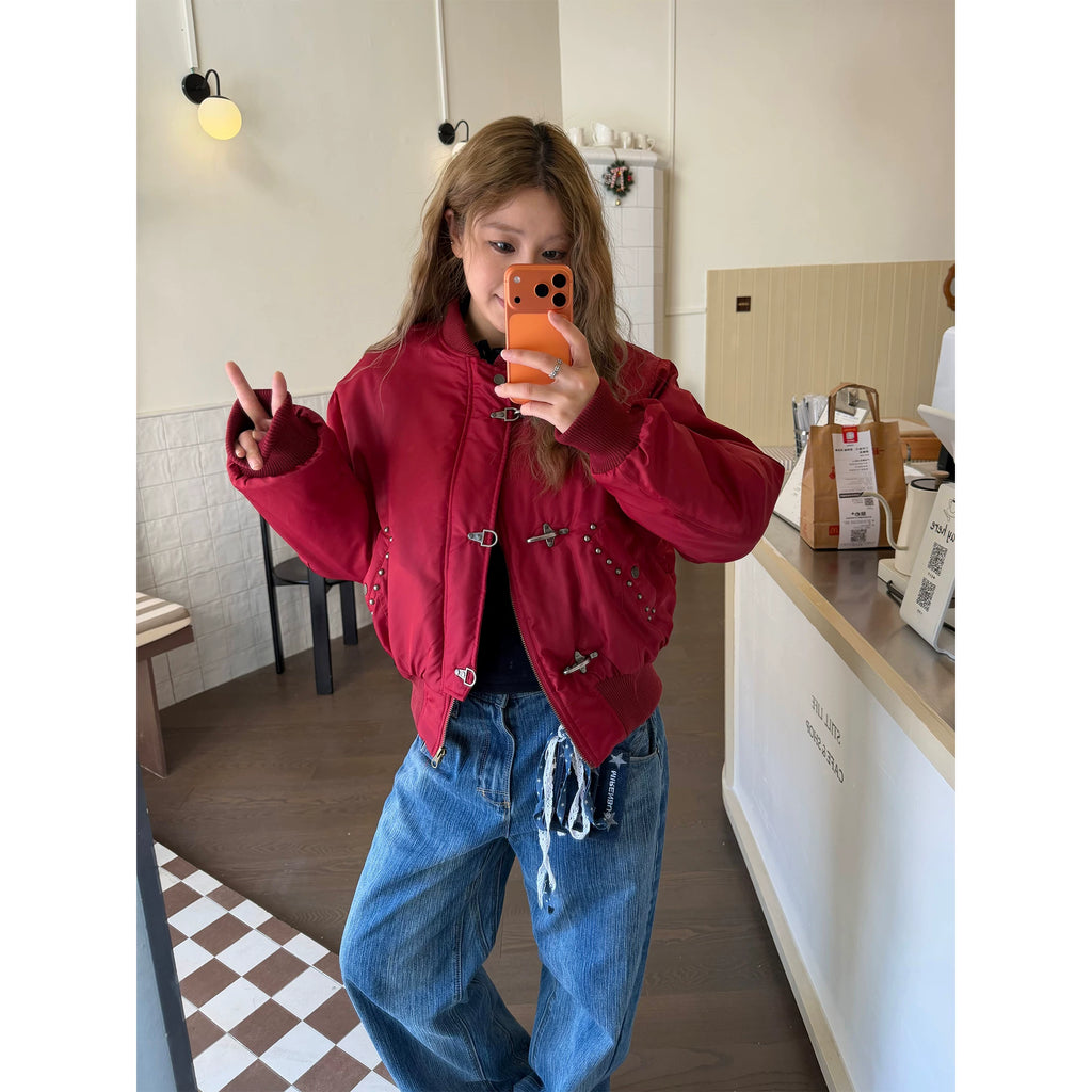 CCYE Lobster Button Bead Flight Jacket Cotton Jacket