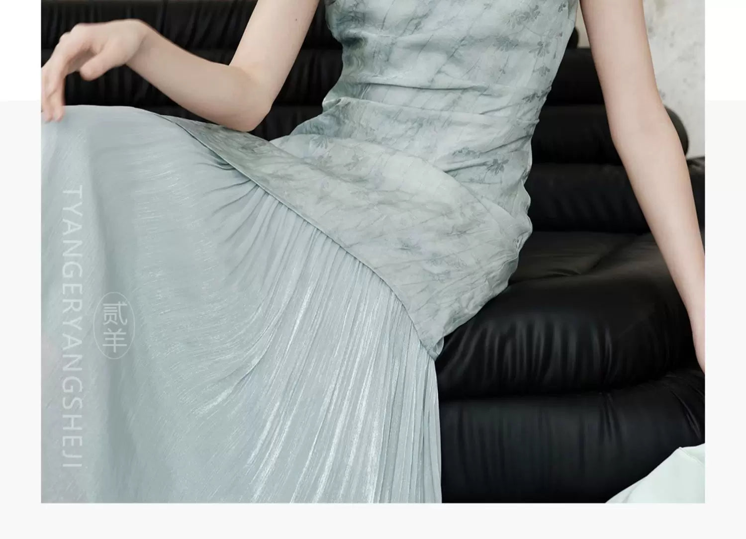 TYANG Tencel Jacquard Cheongsam Temperament Dress