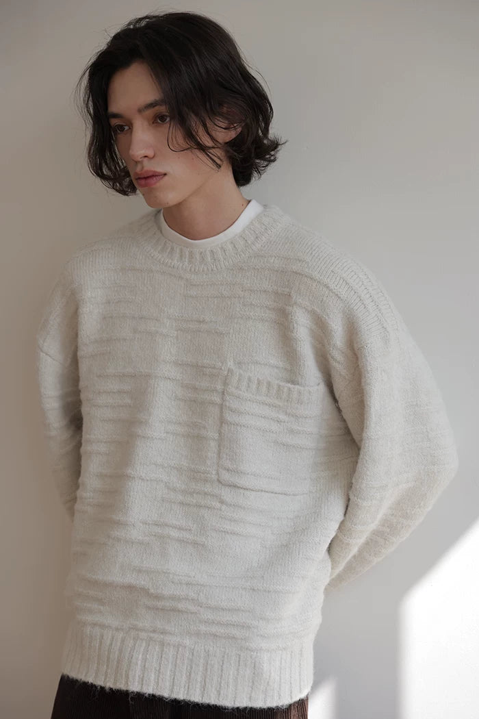 CARPEM Textured Wool Crew Neck Sweater