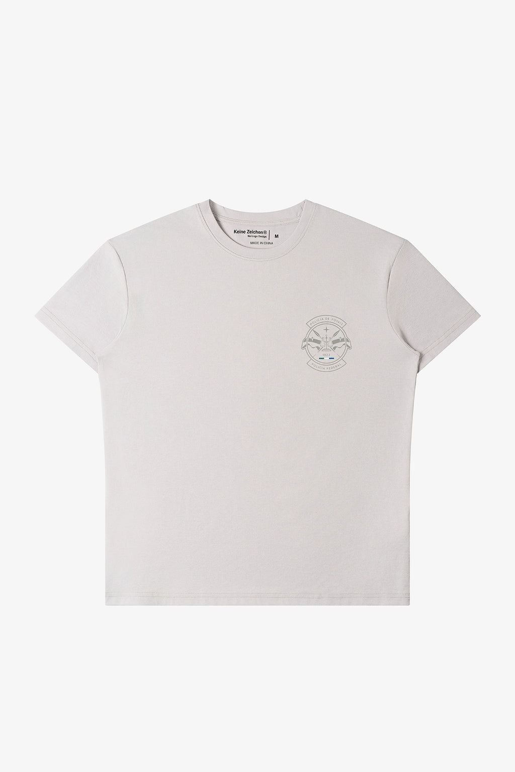 NO LOGO Strip Reflective Printed Front Shoulder Tee