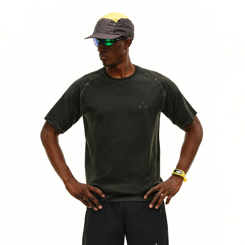 FPA Knitted Crew Neck Contrasting Color Outdoor Sports Tee