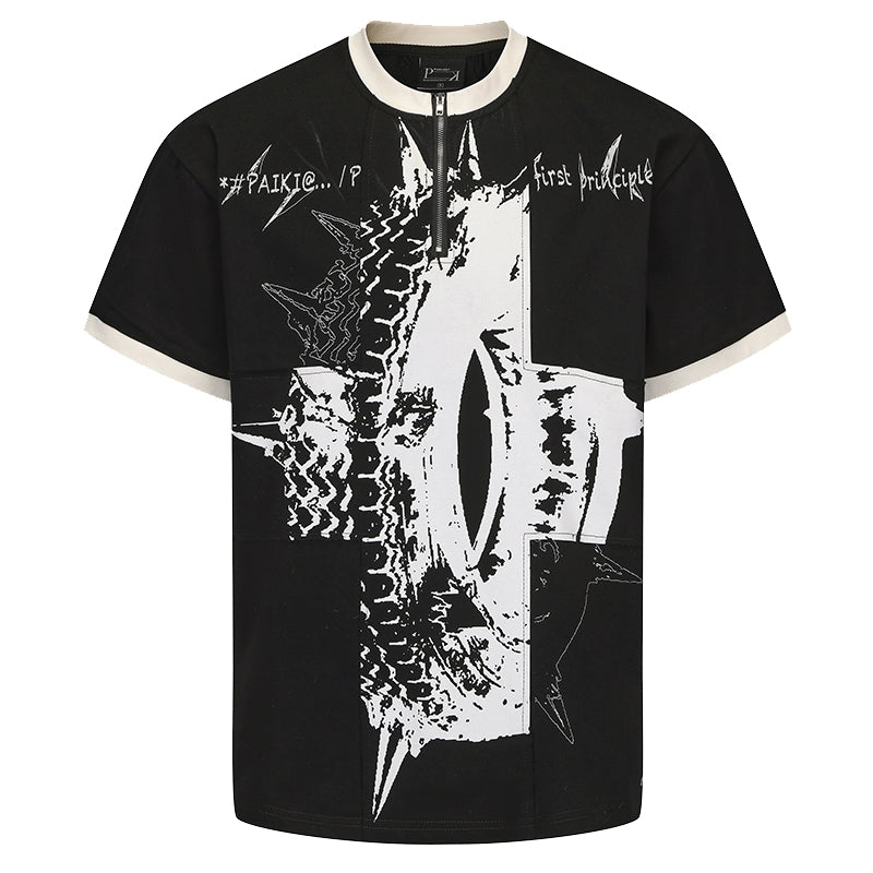 PAIKI Thorn Punk Tires Cross Patch Loose Tee