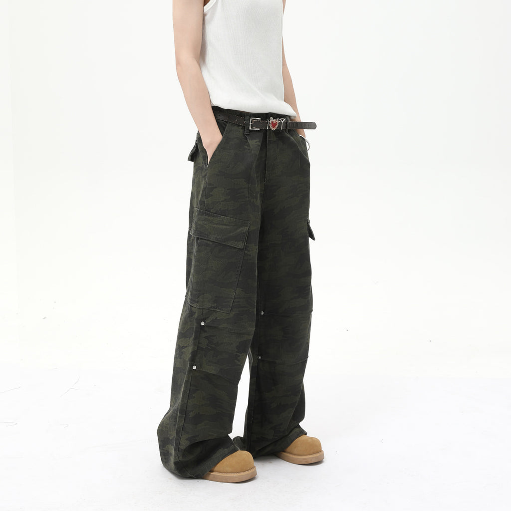 MTLCLOTHES Camouflage Loose and Versatile Jeans