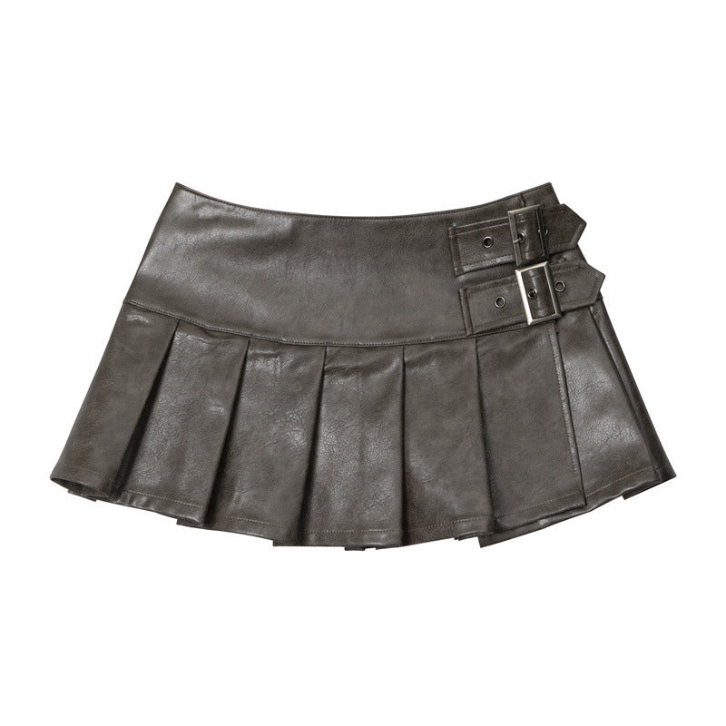 Nariele High Waist Pleated Miniskirt A Word Skirt