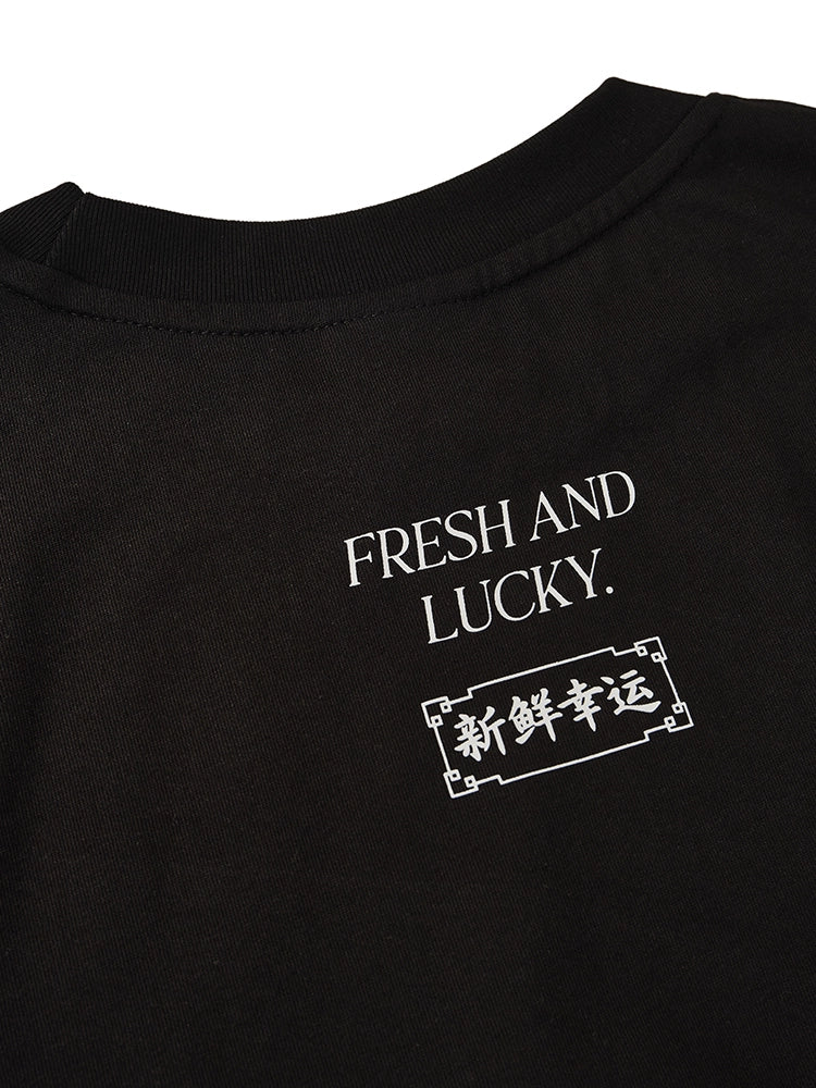 Battles Food Themed Retro Print Casual Tee