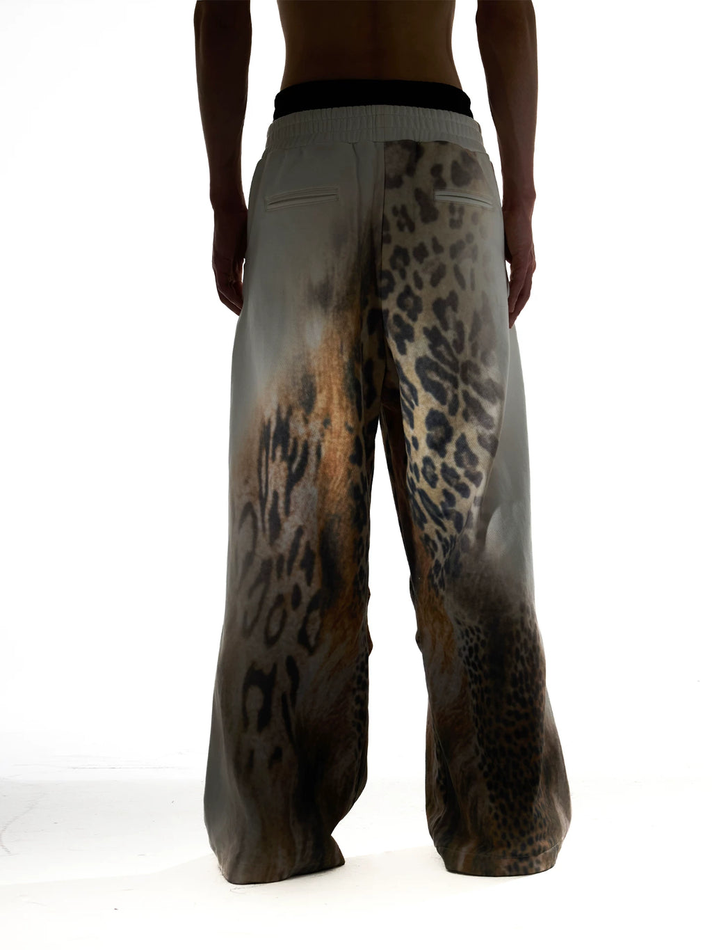 NIGHTLAB Leopard Print Wide-leg Sweatpants