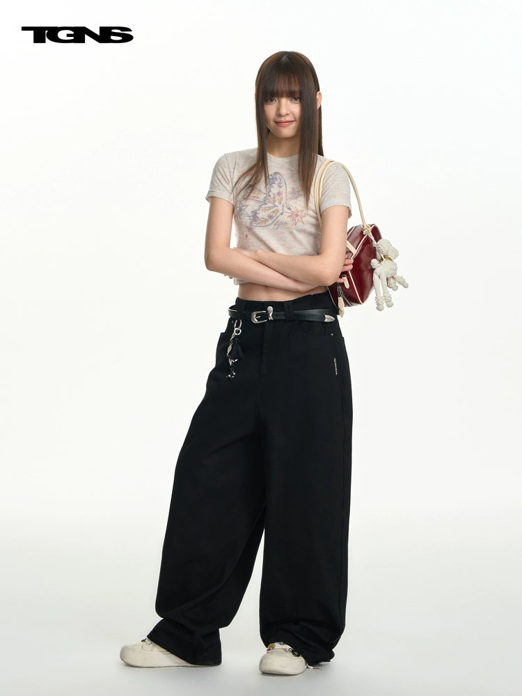 TGNS Colored Yarn Bird Front Shoulder Slim Tee