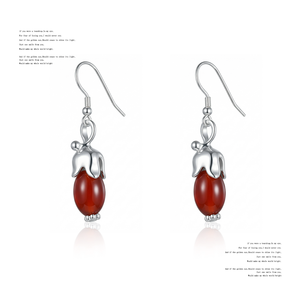 NO SOLUTION Lily of The Valley Agate Earrings