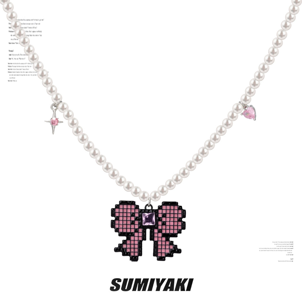 SUMIYAKI Bow Pearl Necklace