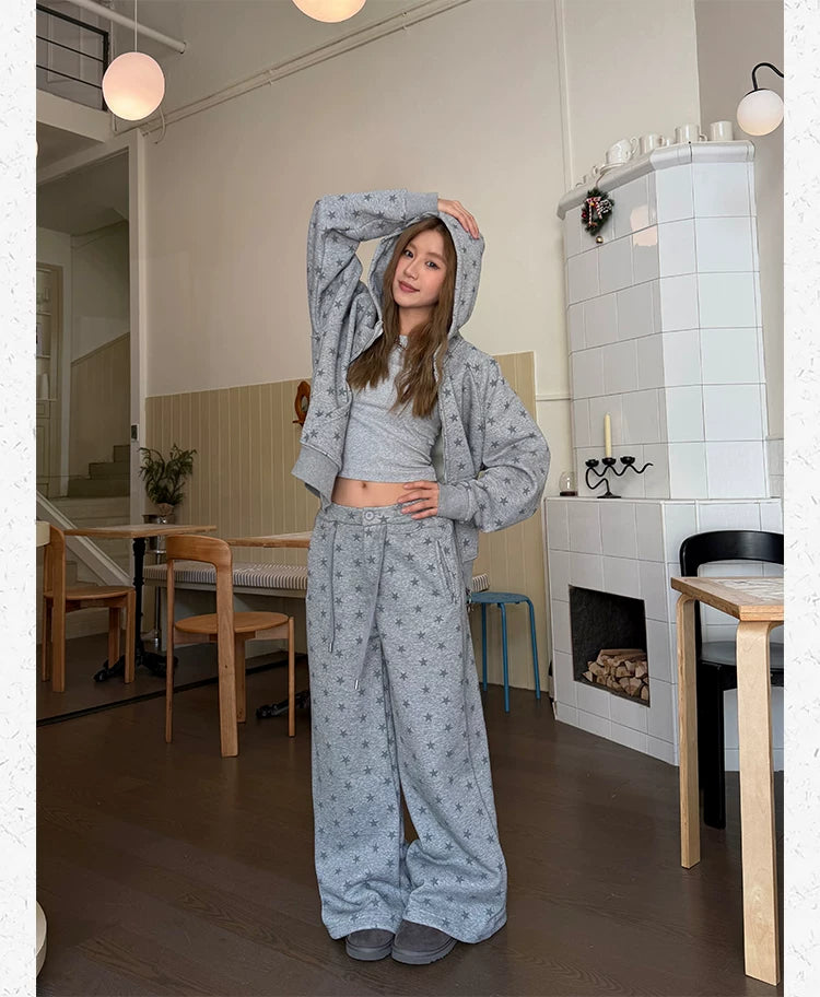 CCYE Fleece Star Full Print Casual Sweatpants