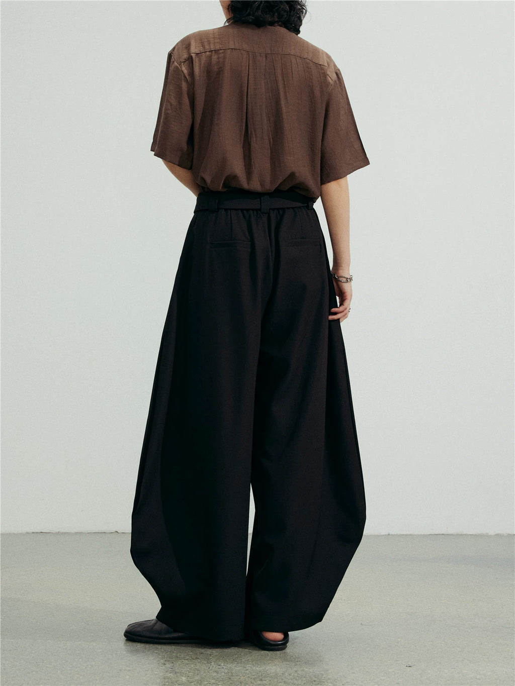 SUNYVONNE Vintage High-waisted Casual Wide-leg Suit Pants
