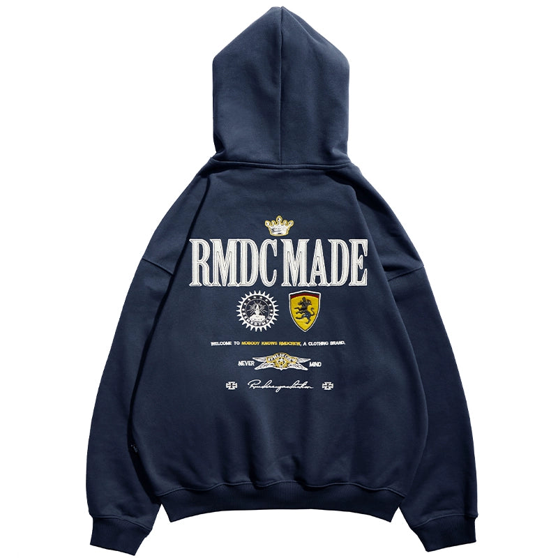 Remedy Embroidered Loose Hooded Sweater