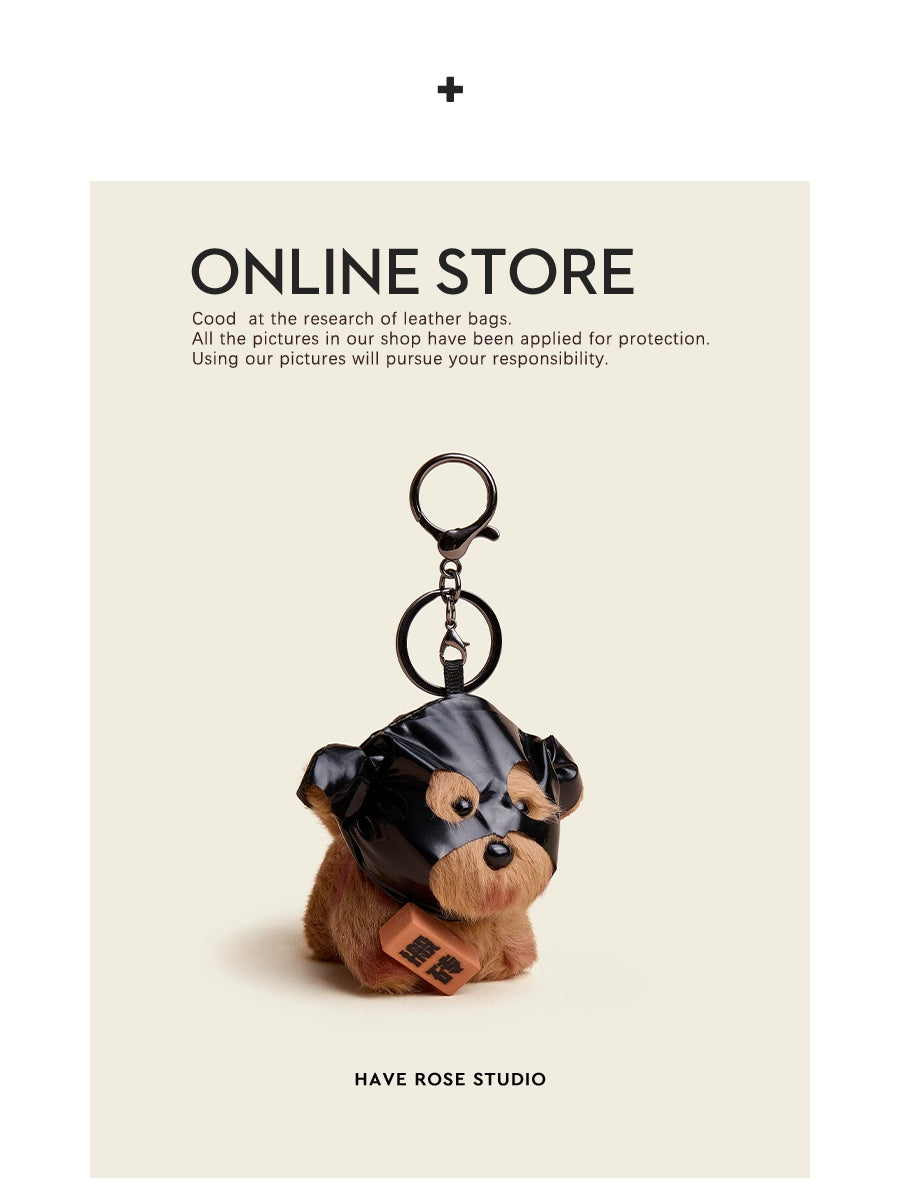 HAVEROSE Masked Dog Plush Doll Pendant