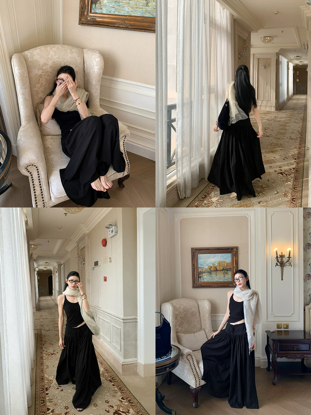 YOUNG KYLIN Shredded Wide-leg Culottes