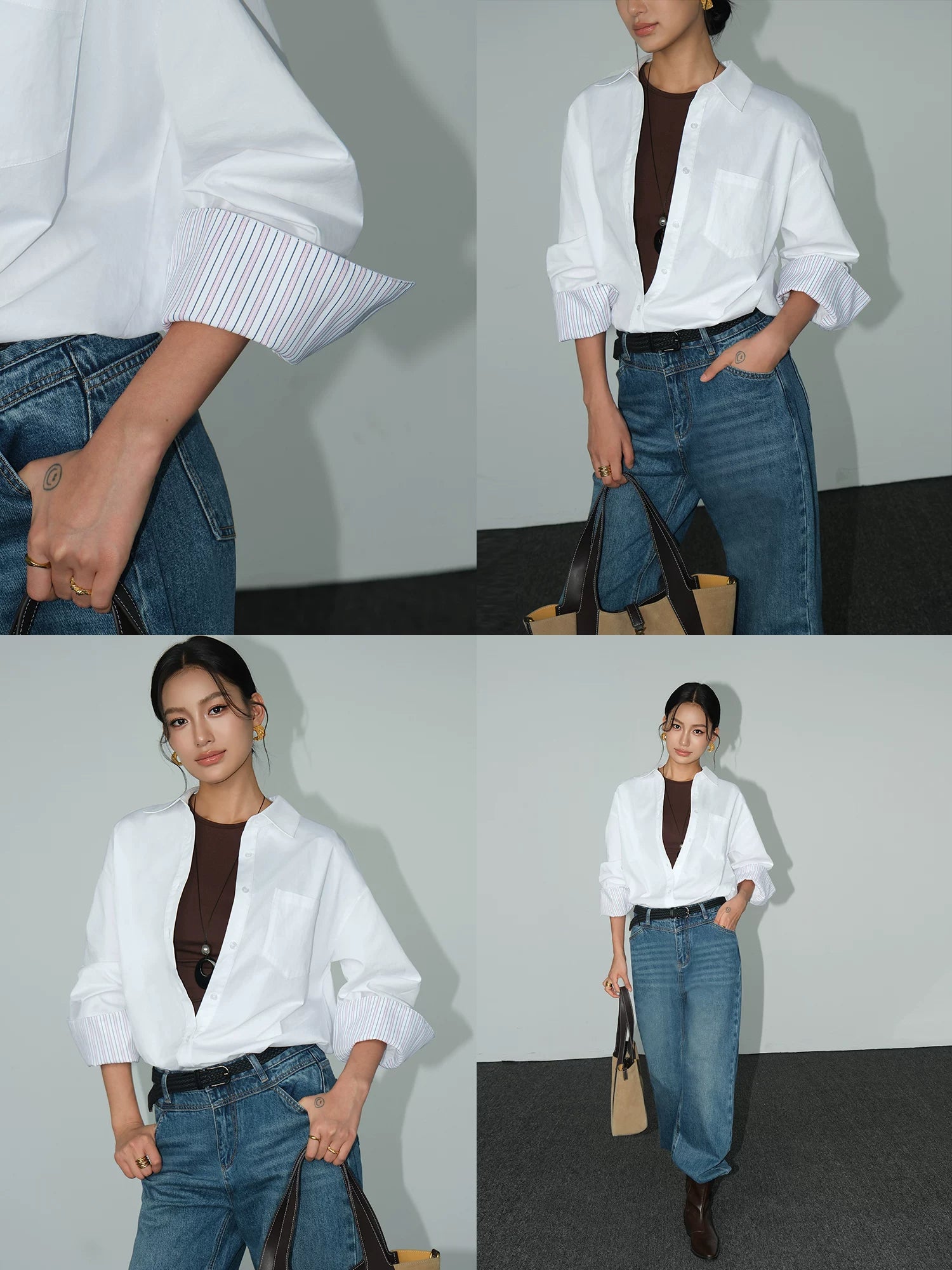 NEVA HU Casual Loose Long-sleeved Shirt