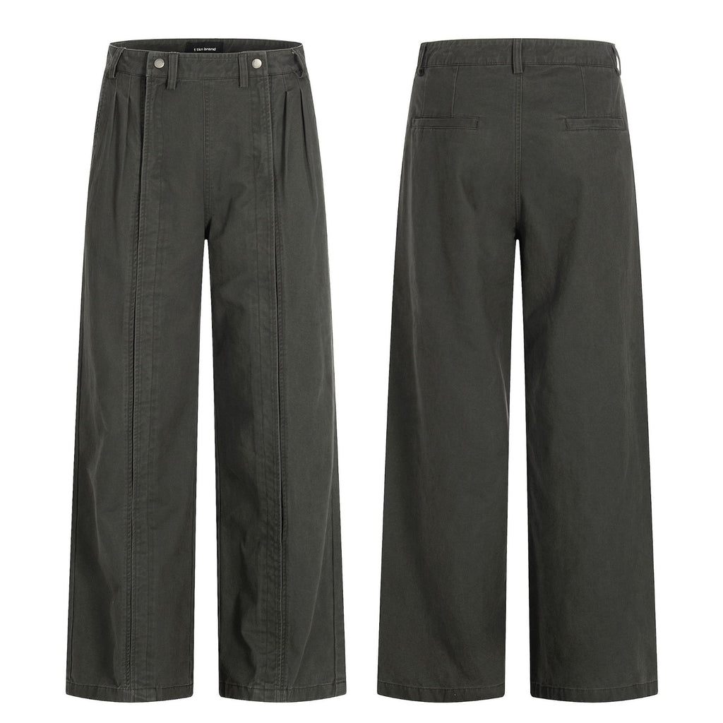 11KN Retro Wide-leg Loose Straight Slacks