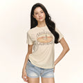 Ariseism Vintage Crew Neck Print Loose Tee