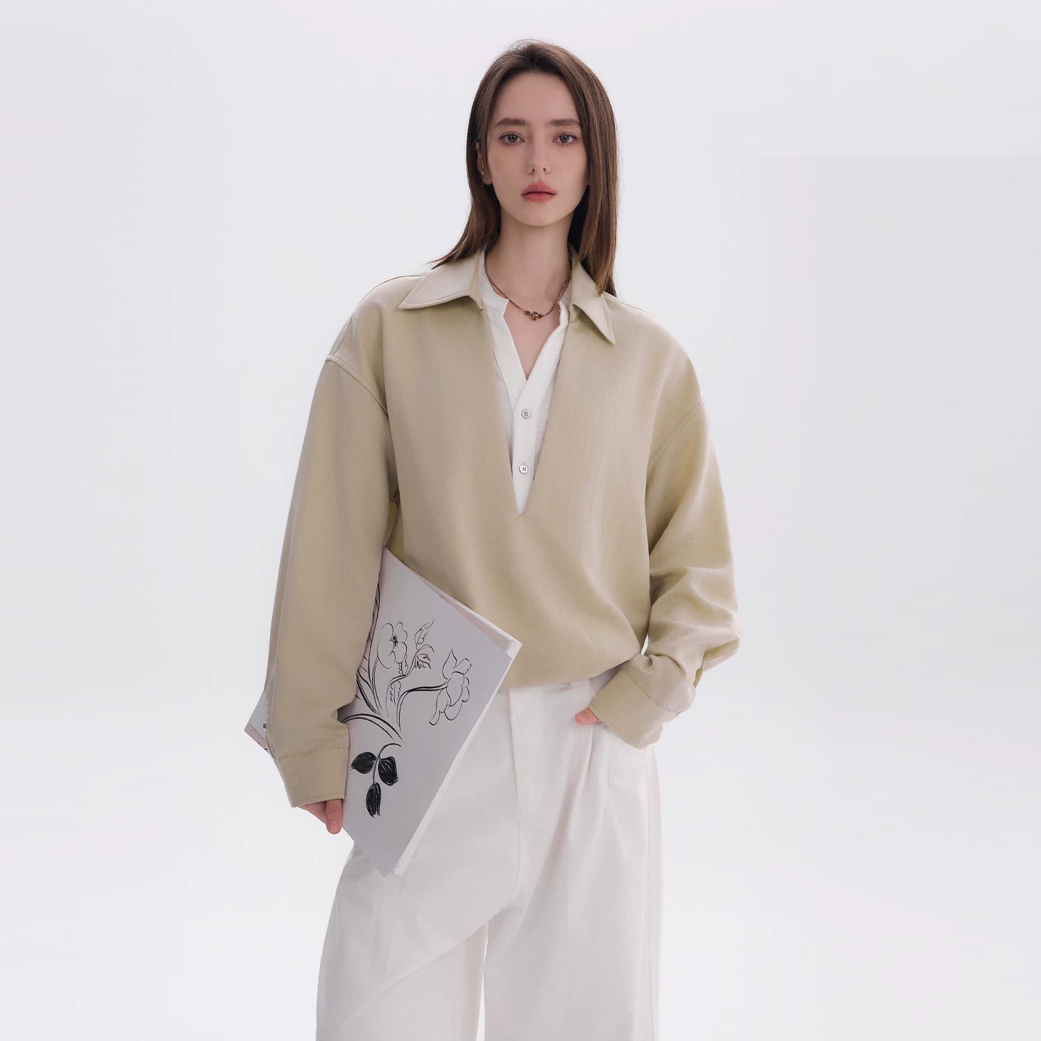 CHOR Fake Two-piece Double-neck Shirt