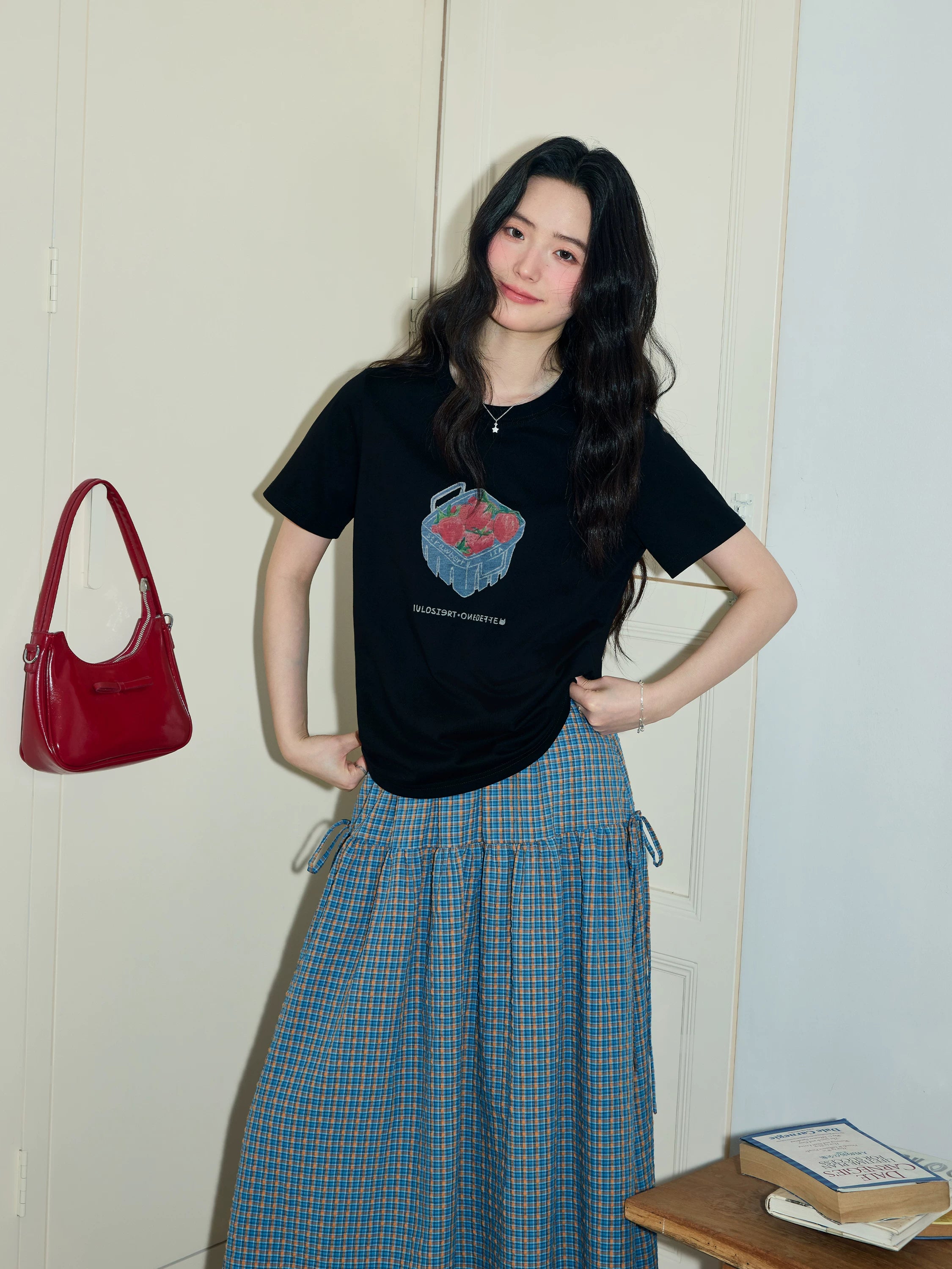 XUJING Front Shoulder Loose and Thin Tee