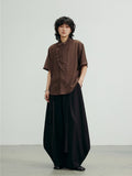 SUNYVONNE Vintage High-waisted Casual Wide-leg Suit Pants