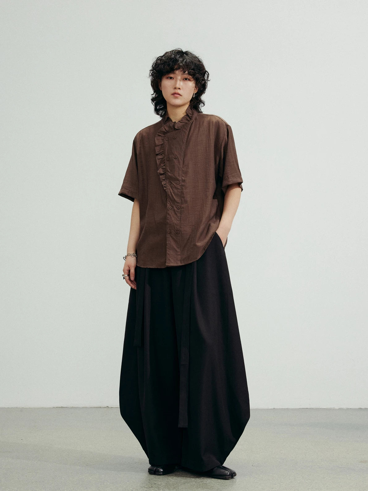 SUNYVONNE Niche Lace Short-sleeved Shirt
