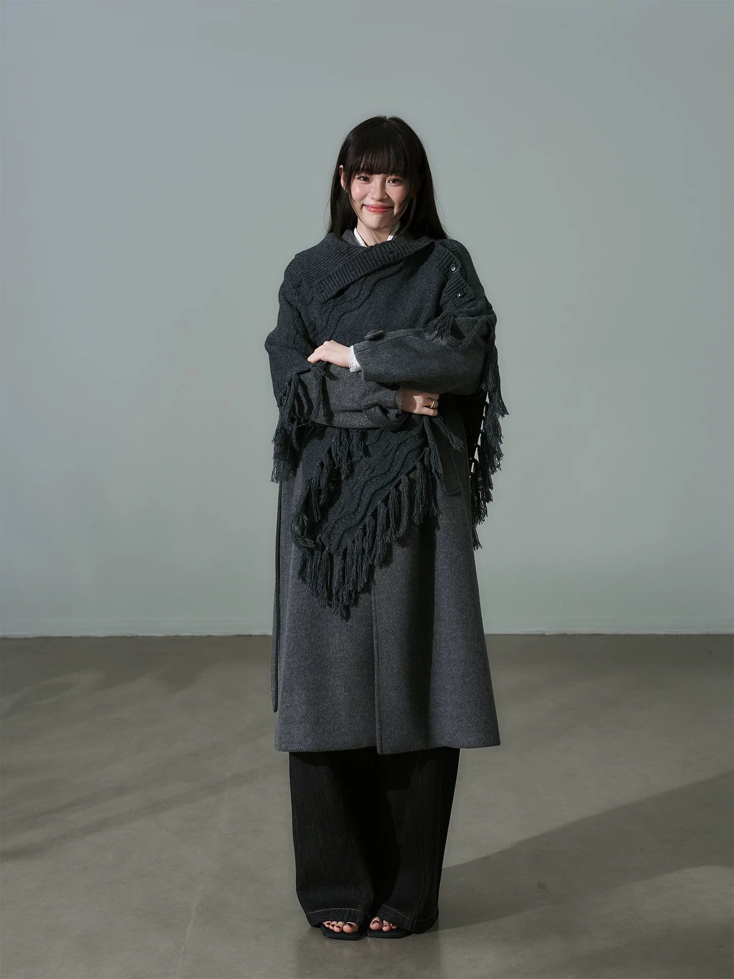 LOST FOREST Handmade Versatile Fringed Shawl Cape