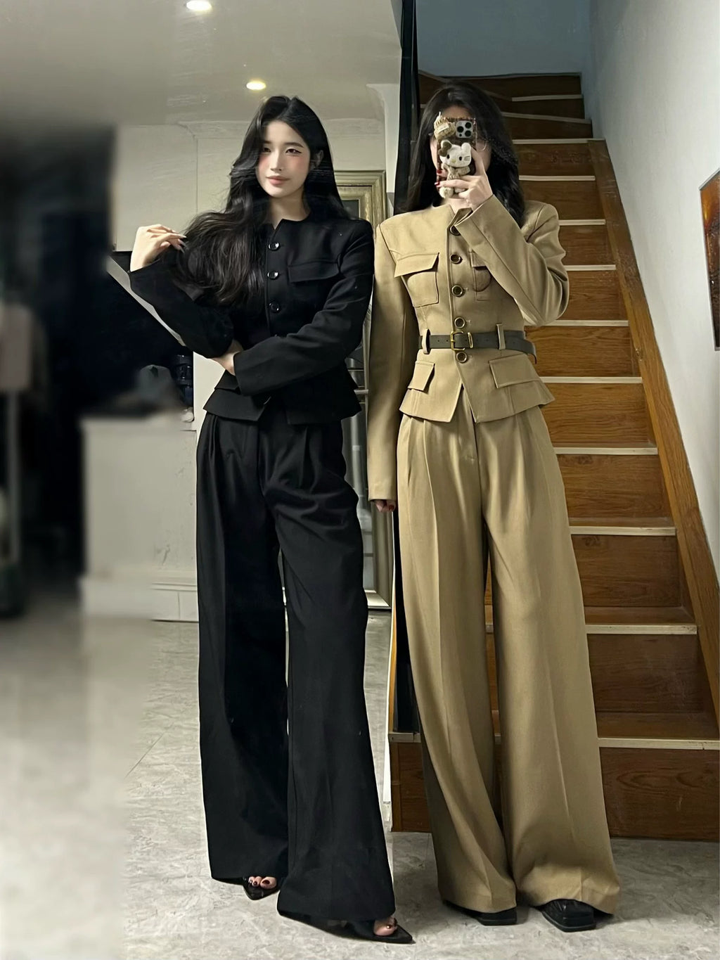 PANPANSTUDIO Commuter Suit Wide-leg Pants Set