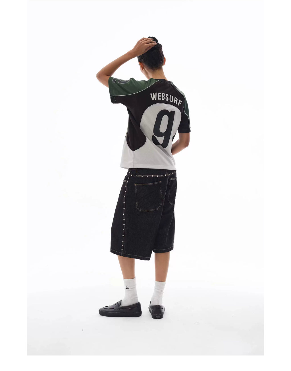 WebSurfGroup Green Mirror Mesh Loose Sports Tee