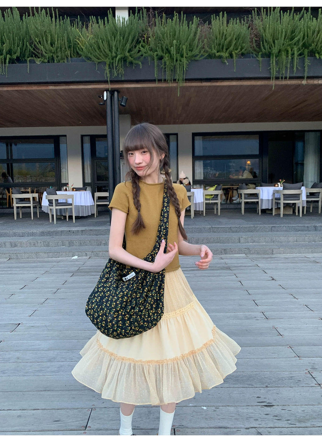 KANO Chiffon Three-dimensional Splicing Skirt