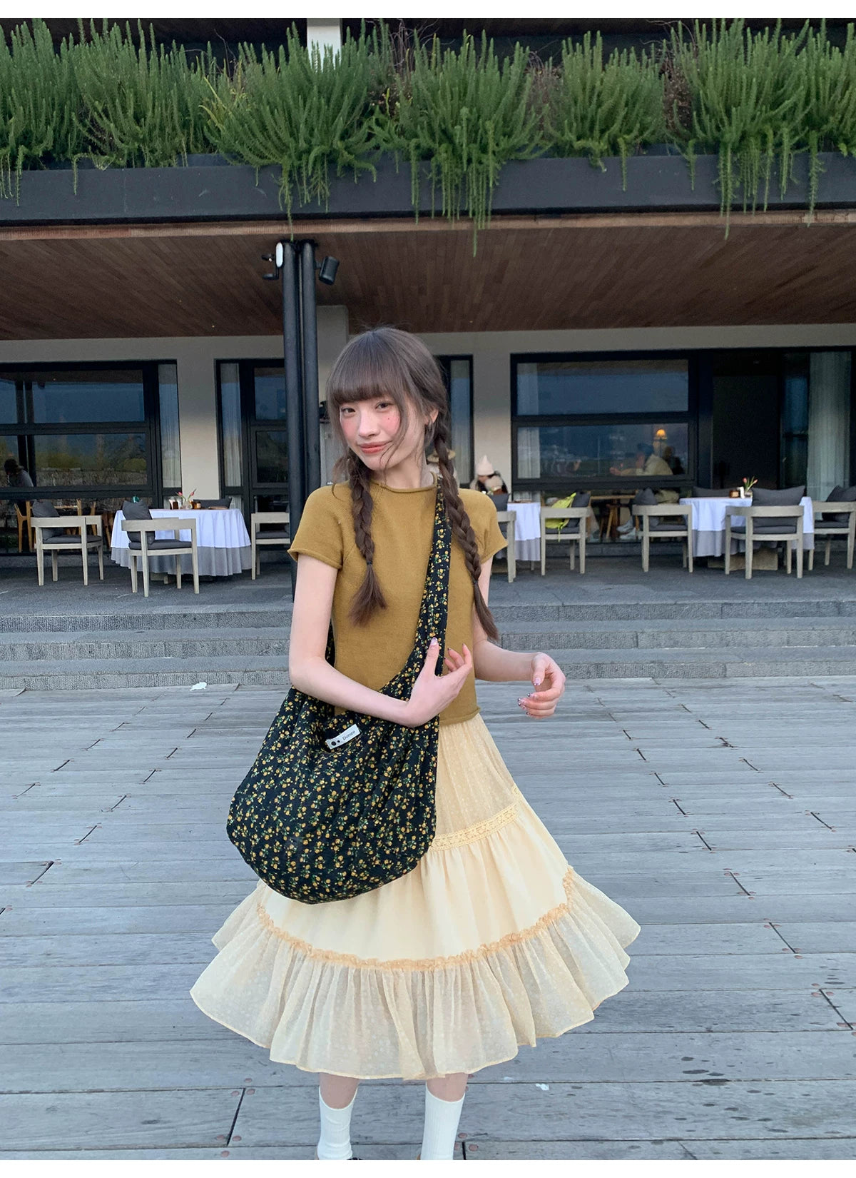 KANO Chiffon Three-dimensional Splicing Skirt