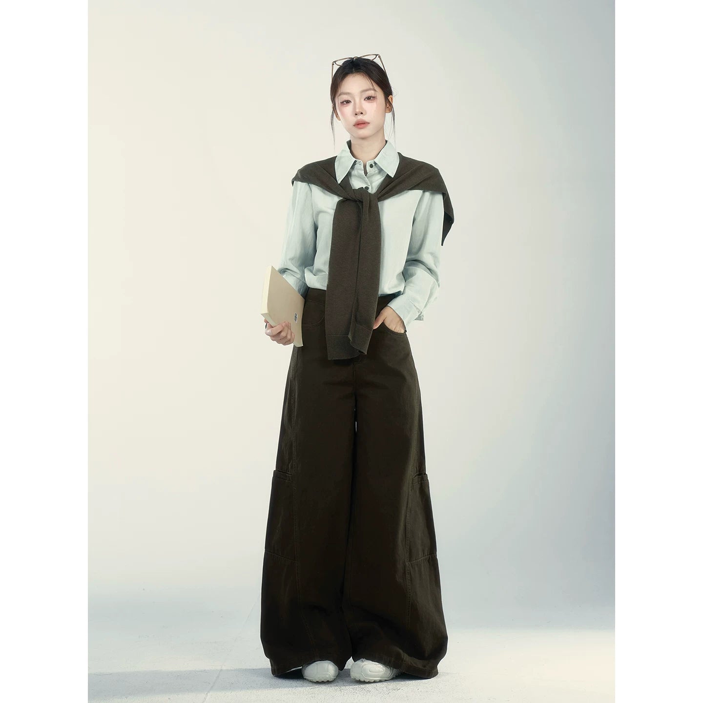 Wildberry High Waist Loose Versatile Wide Leg Casual Pants