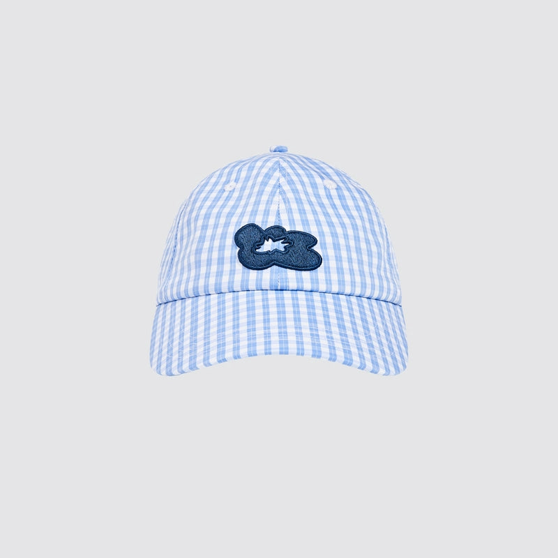MoodLikeMe Checked Flower Three-dimensional Embroidered Baseball Cap