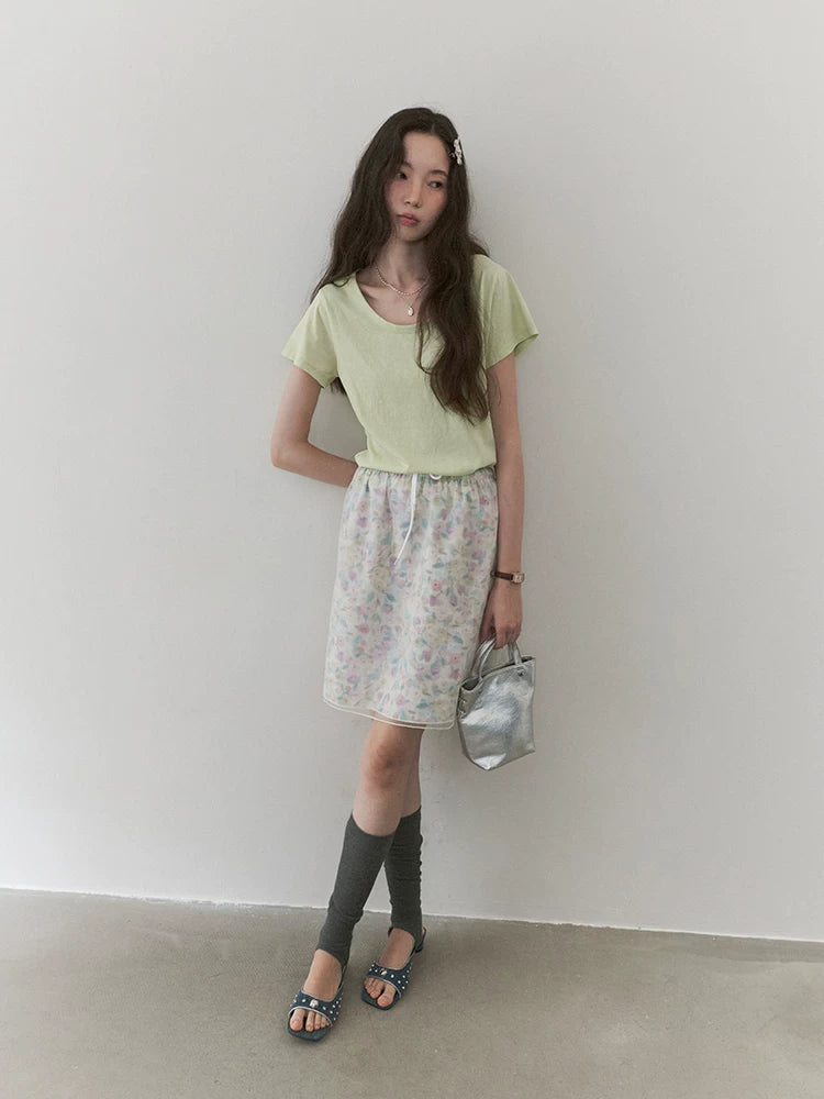 VOOE Mesh Floral Fashion Skirt